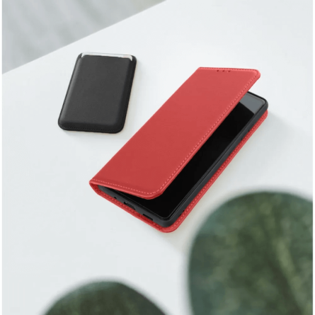 Smart Pro maskica od prirodne kože za Redmi 15C - Tamno Crvena 268091