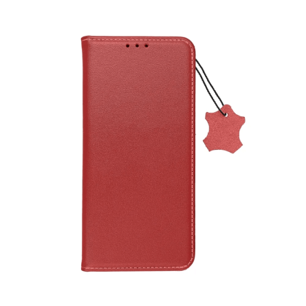 Smart Pro maskica od prirodne kože za Redmi 15C - Tamno Crvena 268088