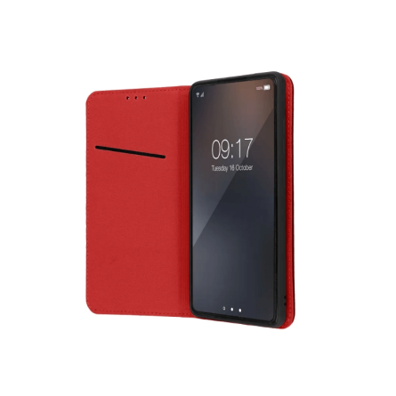Smart Pro maskica od prirodne kože za Redmi 15C - Tamno Crvena 268090