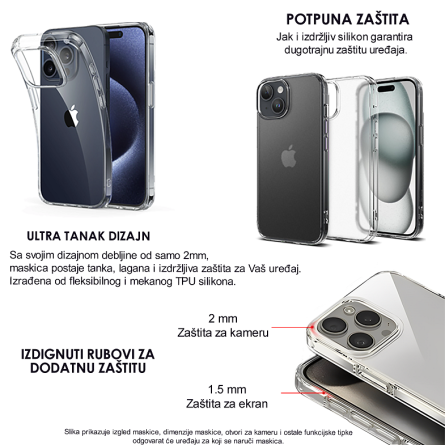 Ultra Tanka Prozirna Silikonska maskica za iPhone 15 228118