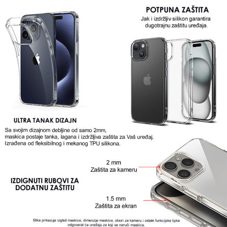 Ultra Tanka Prozirna Silikonska maskica za iPhone 18 Pro Max 269370