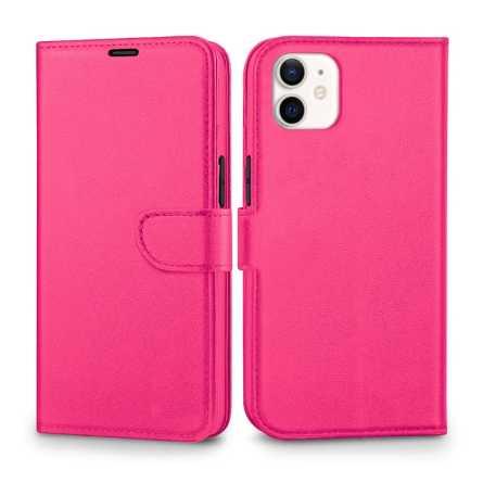 Preklopna maskica za iPhone 12 - Tamno roza 221630