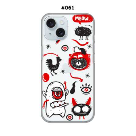 Maskica za iPhone 15 - Doodle Red 219427