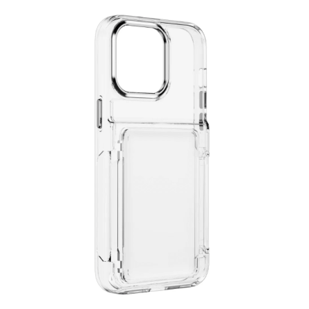 FORCELL F-PROTECT Crystal Pocket silikonska maskica s pretincem za kartice za iPhone 15 231176