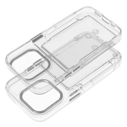 FORCELL F-PROTECT Crystal Pocket silikonska maskica s pretincem za kartice za iPhone 15 231177