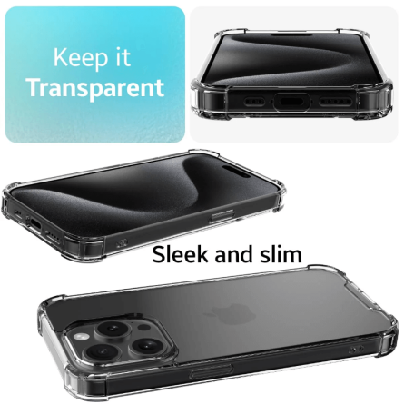Silikonska prozirna Anti-Shock maskica za iPhone 15 Pro Max 236109