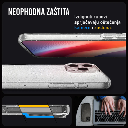 Prozirna Silikonska Glitter Maskica za iPhone 16 Pro 248786