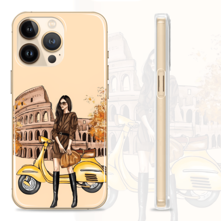 Silikonska Maskica za mobitel - "Autumn Girl in Rome" - Jesen-86 240134