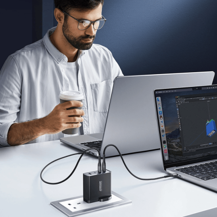 Joyroom GaN zidni punjač (140W) - 3x Type C i 1x USB + kabel Type C na Type C 1.2m (240W) - crni 243058