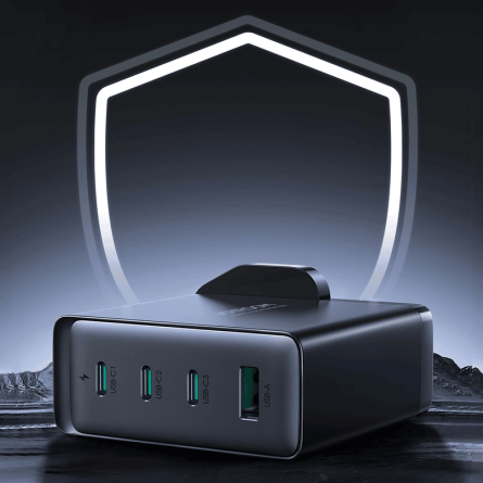 Joyroom GaN zidni punjač (140W) - 3x Type C i 1x USB + kabel Type C na Type C 1.2m (240W) - crni 243062