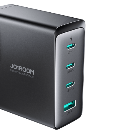 Joyroom GaN zidni punjač (140W) - 3x Type C i 1x USB + kabel Type C na Type C 1.2m (240W) - crni 243056