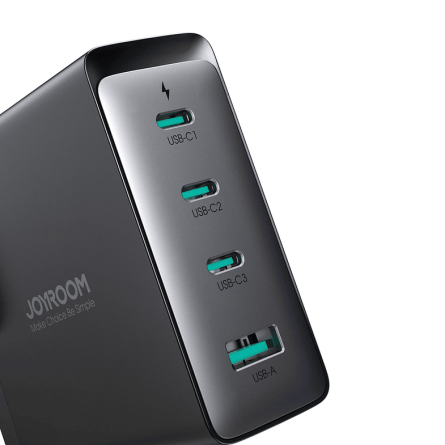 Joyroom GaN zidni punjač (140W) - 3x Type C i 1x USB + kabel Type C na Type C 1.2m (240W) - crni 243057