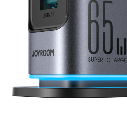 Joyroom višestruki GaN punjač 65W 4x Type C 2x USB-A - tamno sivi 241719