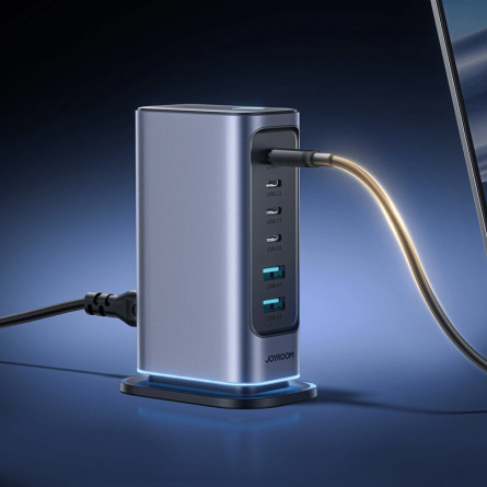 Joyroom višestruki GaN punjač 65W 4x Type C 2x USB-A - tamno sivi 241721