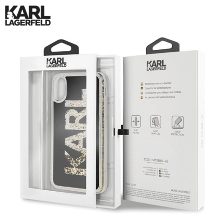 Karl Lagerfeld Glitter Fun za iPhone XS Max – Crna 43941