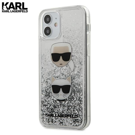 Karl Lagerfeld Glitter Karl&Choupette maskica za iPhone 12 Mini – Srebrna 108884
