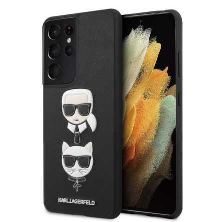 Karl Lagerfeld Hard Karl & Choupette maskica za Galaxy S21 Ultra – Crna 124746