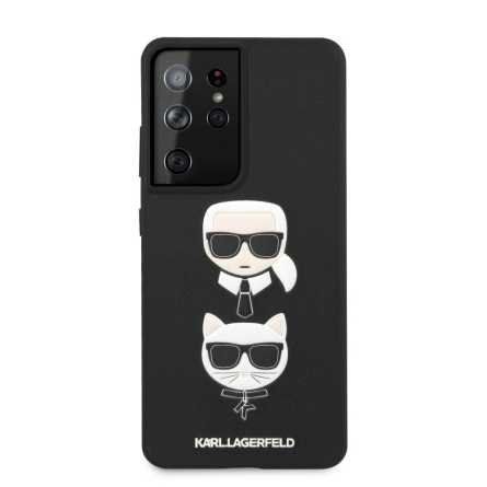 Karl Lagerfeld Hard Karl & Choupette maskica za Galaxy S21 Ultra – Crna 124747