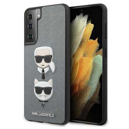Karl Lagerfeld Hard Karl & Choupette maskica za Galaxy S21  – Siva 135740
