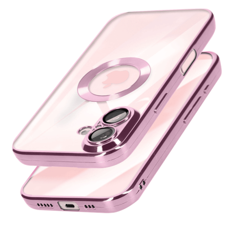 Kromirana prozirna maskica za iPhone 16 - Roza 246517