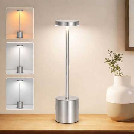 Premium LED stolna lampa na dodir - srebrna 265691