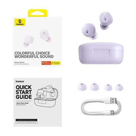 Baseus Bluetooth Slušalice TWS E18 - Ljubičaste 250934