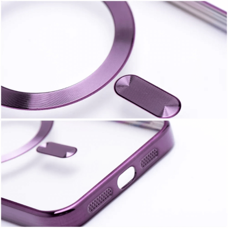 MagSafe Prozirna Silikonska maskica sa ljubičastim rubovima za iPhone 16 Pro 252114