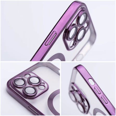 MagSafe Prozirna Silikonska maskica sa ljubičastim rubovima za iPhone 16 Pro 252116