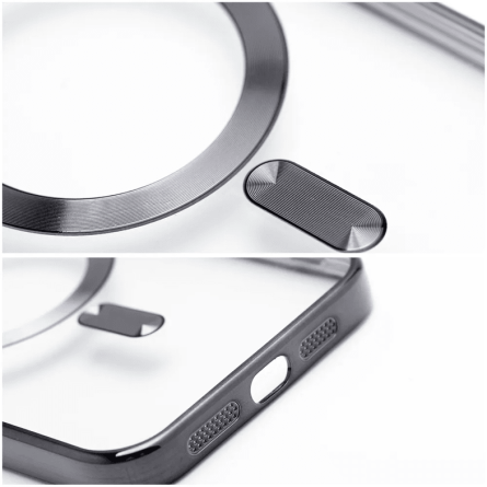 MagSafe Prozirna Silikonska maskica sa crnim rubovima za iPhone 16 Pro Max 240736