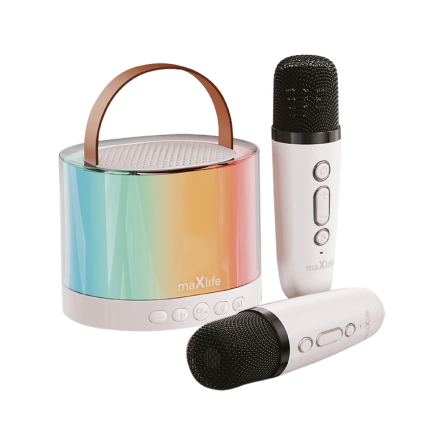 Maxlife Bluetooth karaoke zvučnik sa 2 mikrofona - bijeli 242347