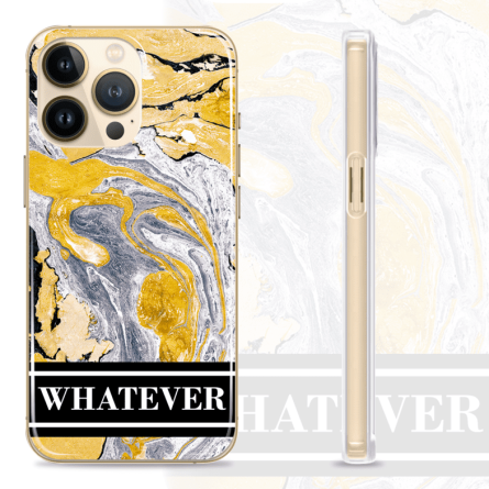 Silikonska Maskica za mobitel - "Whatever" zlatno bijeli marble - MBL23 239055