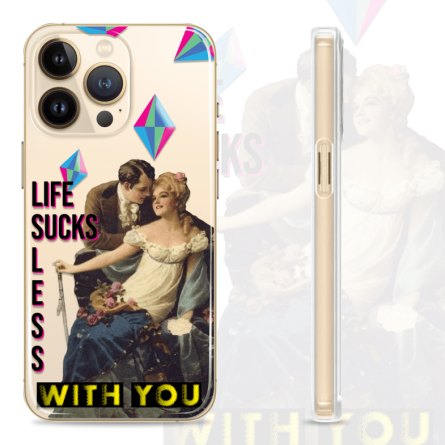 Silikonska Maskica za mobitel - "Life sucks less with you" - NOR22 239336