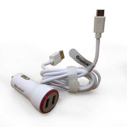 Komplet Auto punjač - USB x2 - microUSB – 2.1A 220121
