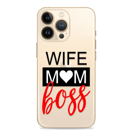 Silikonska Maskica za mobitel - "Wife, mom, boss" - OM27 245579