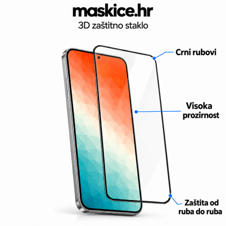 Zaštitno Staklo za ekran za Xiaomi Redmi Note 10 (5G) (3D) - (Prozirno sa crnim rubovima) 270985