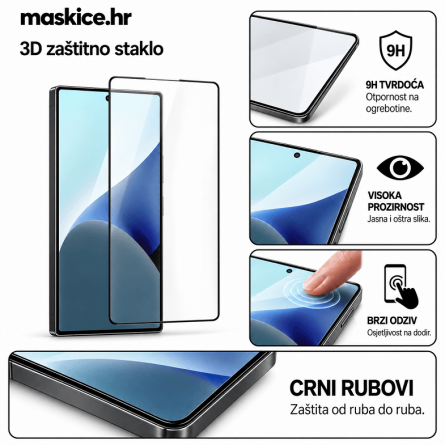 Zaštitno Staklo za ekran za Samsung Galaxy S25 Ultra (3D) - (Prozirno sa crnim rubovima) 270952
