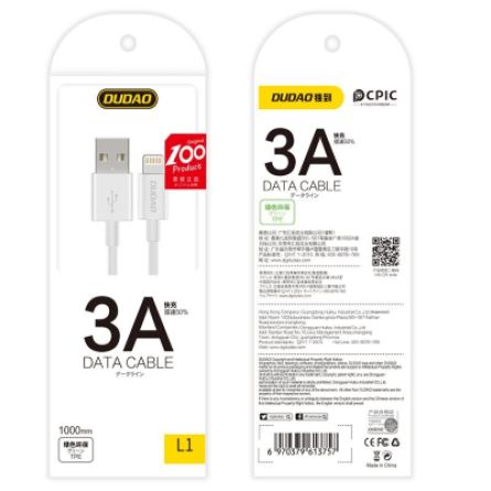 Dudao USB na Lightning kabel 100cm (3A) - Bijeli 268973