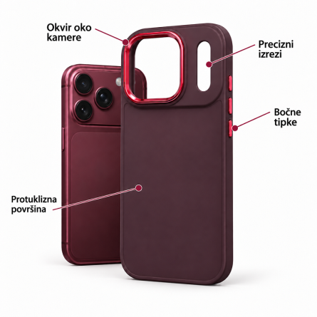Frame Premium maskica za iPhone 18 Pro / 17 Pro - Bordo 269868