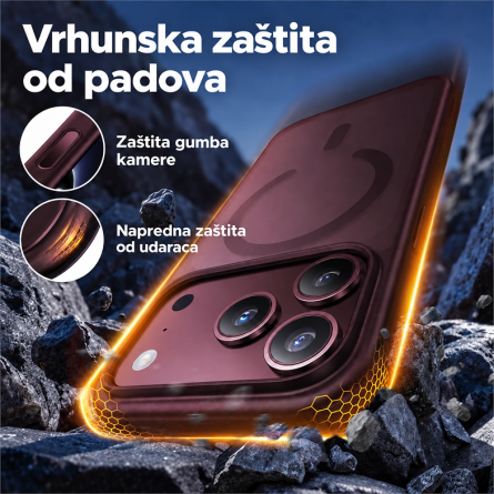 MagSafe matirana maskica za iPhone 18 Pro / 17 Pro - Bordo 270397