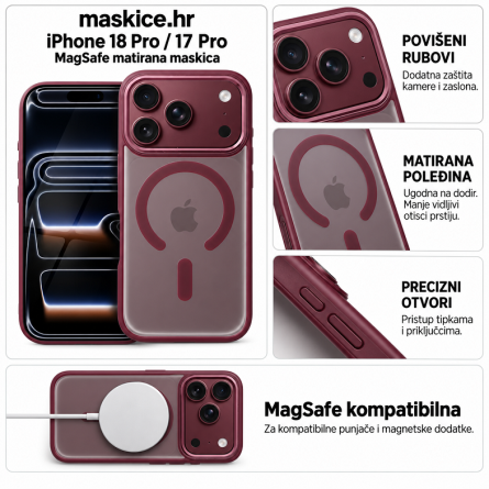 MagSafe matirana maskica za iPhone 18 Pro / 17 Pro - Bordo 269870