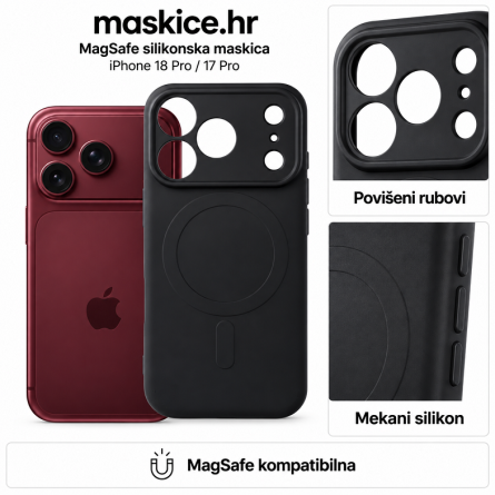 MagSafe Mekana Silikonska maskica za iPhone 18 Pro Max / 17 Pro Max - Crna 270306