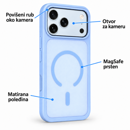 MagSafe matirana maskica za iPhone 18 Pro Max / 17 Pro Max - Svijetlo Plava 270072