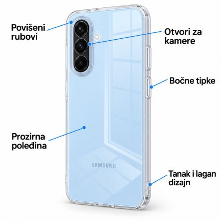 Ultra tanka Prozirna Silikonska maskica za Samsung Galaxy A18 270859