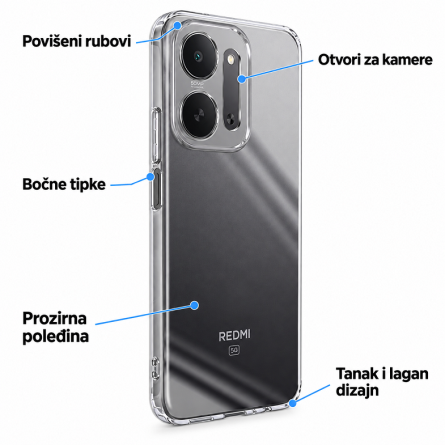 Ultra tanka Prozirna Silikonska maskica za Redmi 17C 270862
