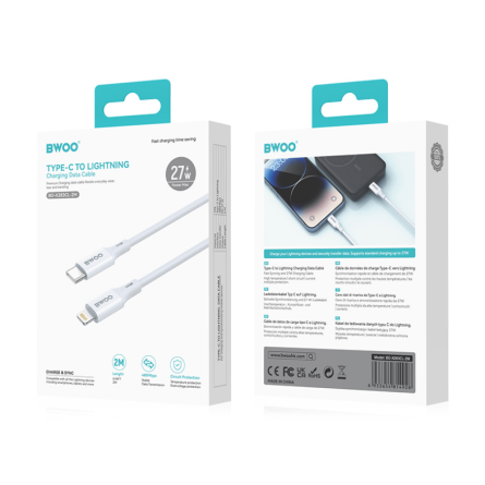BWOO Type-C na Lightning data kabel - 27W - 200cm 272165