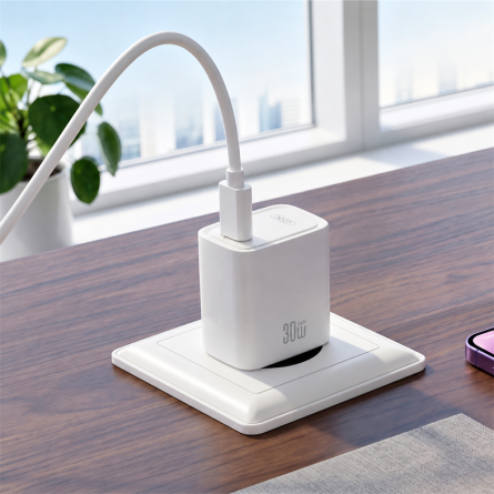 XO zidni punjač PD 30W Type-C + Type-C kabel – Bijeli 272341