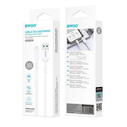BWOO USB na Lightning data kabel – 3A – 100cm – Bijeli 272389