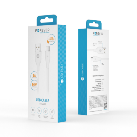 Forever USB na Type-C kabel 100cm (6A) – Bijeli 272398