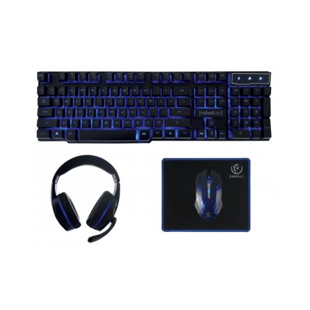 Rebeltec Sherman 4u1 žičani gaming set: tipkovnica + slušalice + miš + podloga 242423