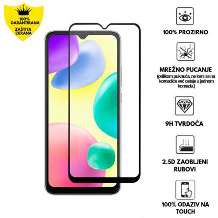 Zaštitno Staklo za ekran za Redmi 12C / Redmi 11A / Poco C55 (3D) - (Prozirno sa crnim rubovima) 268295